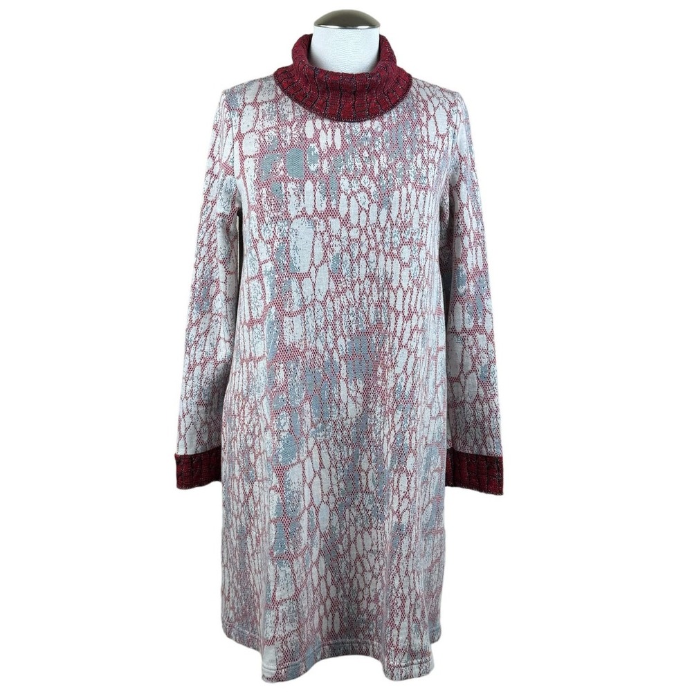 Maeve Anthropologie Patterned Turtleneck Sweater Dress Size Small